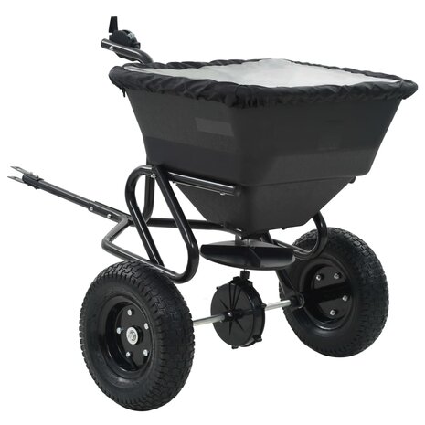 Strooiwagen sleepmodel 45 L 125x74x79 cm PVC en staal 1