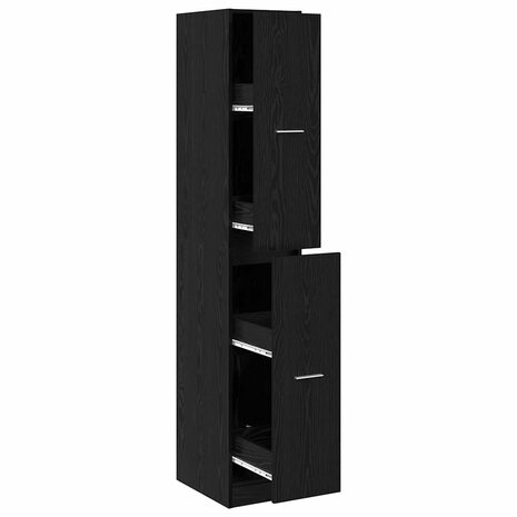 Apothekerskast Zwart eiken 30 x 41 x 174.5 cm Bewerkt hout 5