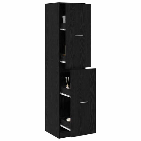 Apothekerskast Zwart eiken 40 x 41 x 174.5 cm Bewerkt hout 3