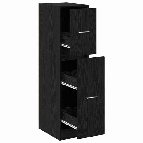 Apothekerskast Zwart eiken 30 x 41 x 118 cm Bewerkt hout 2