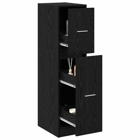 Apothekerskast Zwart eiken 30 x 41 x 118 cm Bewerkt hout 3