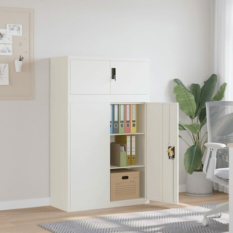 Archiefkast 90x40x145 cm staal wit 1
