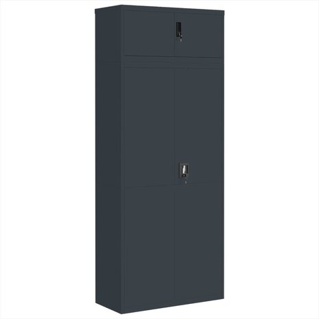 Archiefkast 90x40x220 cm staal antracietkleurig 2