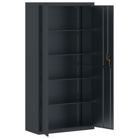 Archiefkast 90x40x220 cm staal antracietkleurig 9