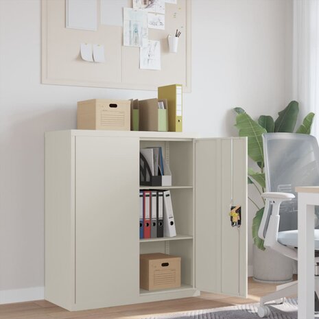 Archiefkast 90x40x105 cm staal wit 1