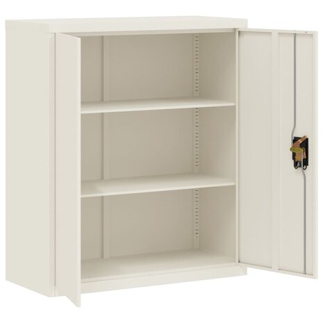 Archiefkast 90x40x105 cm staal wit 4