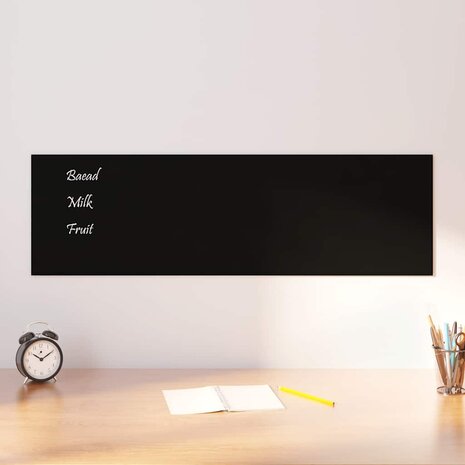 Magneetbord voor aan de wand 100x30 cm gehard glas zwart 1