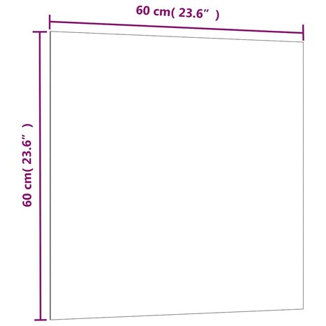 Magneetbord wandgemonteerd 60x60 cm gehard glas 6