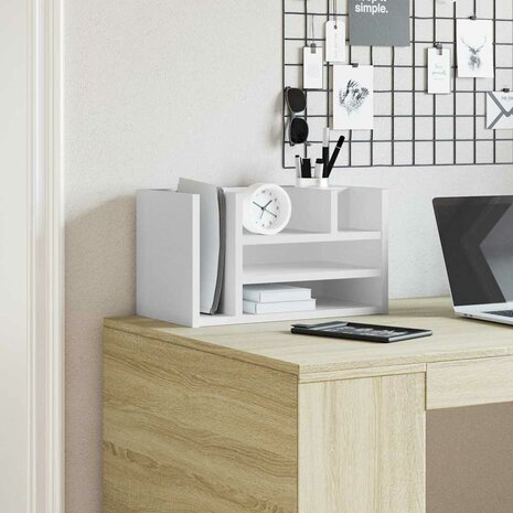 Bureau organiser 44,5x24x25 cm bewerkt hout wit 3