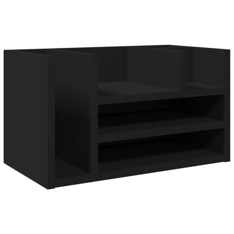 Bureau organiser 44,5x24x25 cm bewerkt hout zwart 2