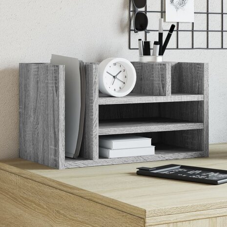 Bureau organiser 44,5x24x25 cm bewerkt hout grijs sonoma eiken 1