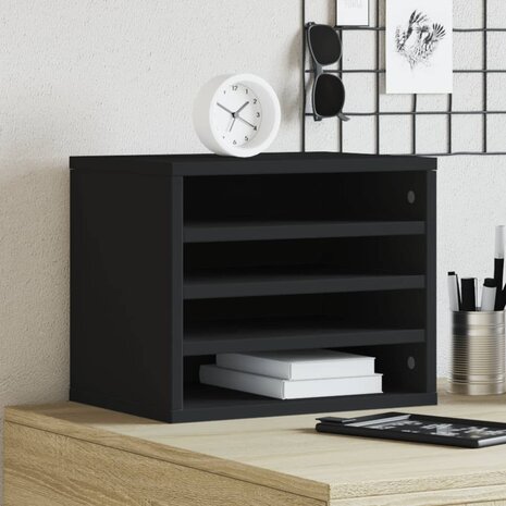 Bureau organiser 36x26x29,5 cm bewerkt hout zwart 1