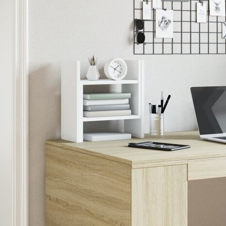 Bureau organiser 34,5x15,5x35,5 cm bewerkt hout wit 4