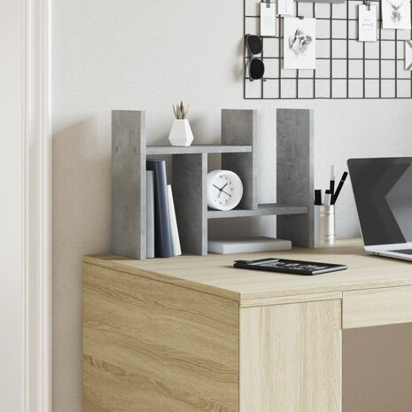 Bureau organiser 34,5x15,5x35,5 cm bewerkt hout betongrijs 3