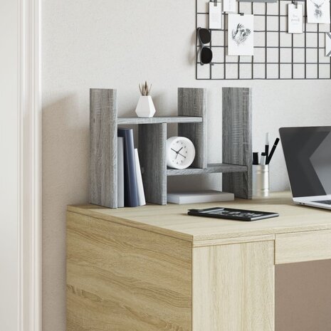 Bureau organiser 34,5x15,5x35,5 cm bewerkt hout grijs sonoma 3