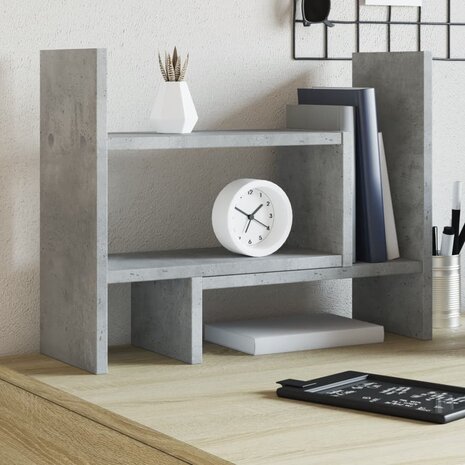 Bureau organiser 38,5x17x39 cm bewerkt hout betongrijs 1