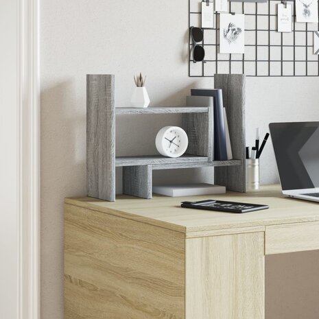Bureau organiser 38,5x17x39 cm bewerkt hout grijs sonoma eiken 3