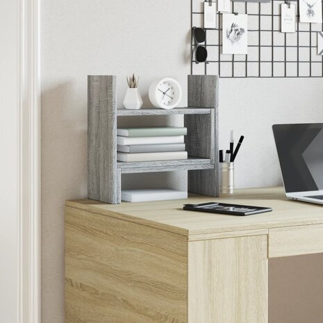 Bureau organiser 38,5x17x39 cm bewerkt hout grijs sonoma eiken 4
