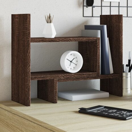 Bureau organiser 38,5x17x39 cm bewerkt hout bruin eikenkleur 1