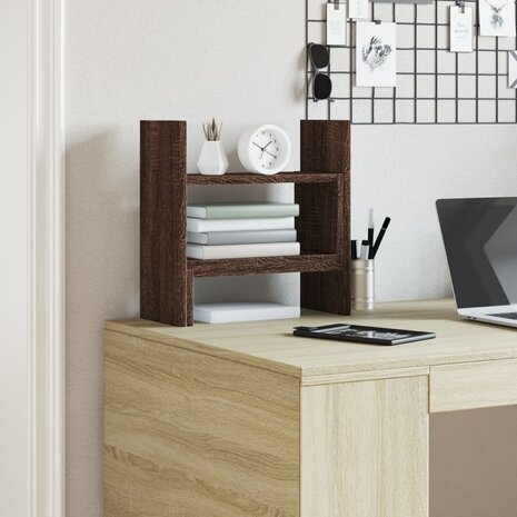 Bureau organiser 38,5x17x39 cm bewerkt hout bruin eikenkleur 4
