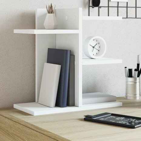 Bureau organiser 42x21,5x42 cm bewerkt hout wit 1