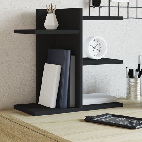 Bureau organiser 42x21,5x42 cm bewerkt hout zwart 1