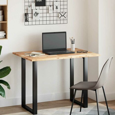 Bureaublad 100x70x2 cm onbehandeld massief acaciahout 2