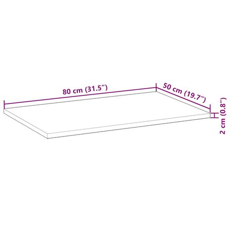 Bureaublad met olieafwerking 80x50x2 cm massief acaciahout 9
