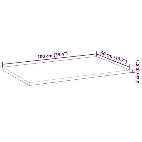 Bureaublad met olieafwerking 100x50x2 cm massief acaciahout 9