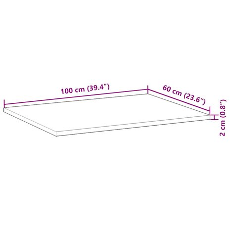 Bureaublad met olieafwerking 100x60x2 cm massief acaciahout 9