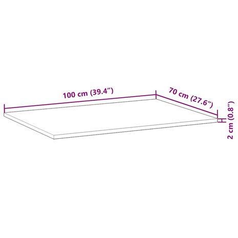Bureaublad met olieafwerking 100x70x2 cm massief acaciahout 9