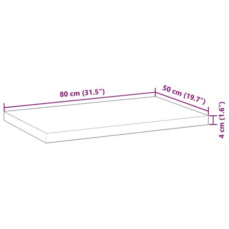 Bureaublad met olieafwerking 80x50x4 cm massief acaciahout 9