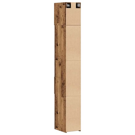 Slanke Opbergkast Oud hout 30 x 42.5 x 225 cm Bewerkt hout 9