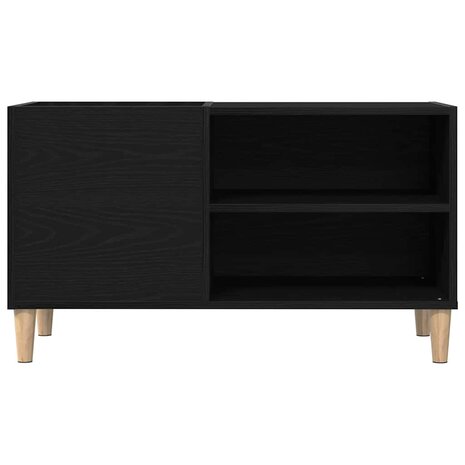 Platenkast met plank Zwart eiken 84.5 x 38 x 48 cm Bewerkt hout 6