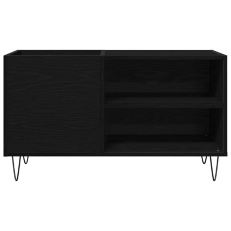 Platenkast met plank Zwart eiken 85 x 38 x 48 cm Bewerkt hout 6