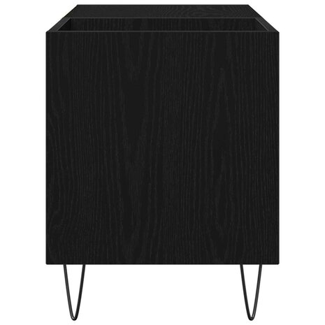 Platenkast met plank Zwart eiken 85 x 38 x 48 cm Bewerkt hout 7