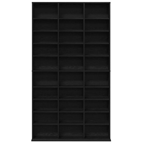 Cd-kast met plank Zwart eiken 101 x 23 x 177.5 cm Bewerkt hout 6