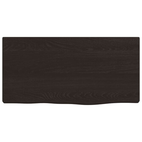 Wandschap 40x20x2 cm behandeld massief eikenhout donkerbruin 4