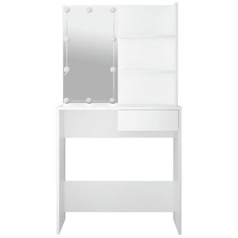Kaptafel met LED-verlichting 74,5x40x141 cm wit 8