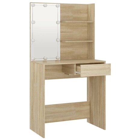 Kaptafel met LED 74,5x40x141 cm bewerkt hout sonoma eikenkleur 7