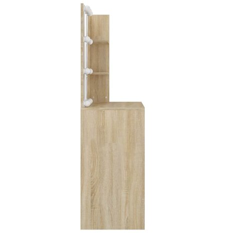 Kaptafel met LED 74,5x40x141 cm bewerkt hout sonoma eikenkleur 9