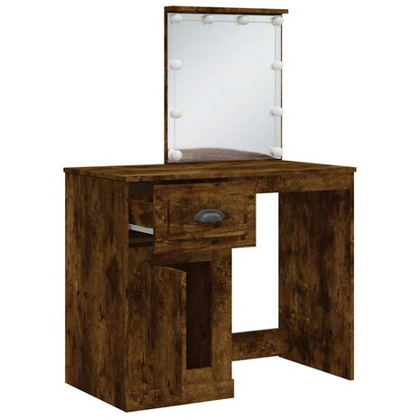 Kaptafel met LED-verlichting 90x42x132,5 cm gerookt eikenkleur 4