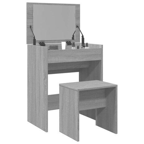 Kaptafel met krukje 60x40x113,5 cm grijs sonoma 1