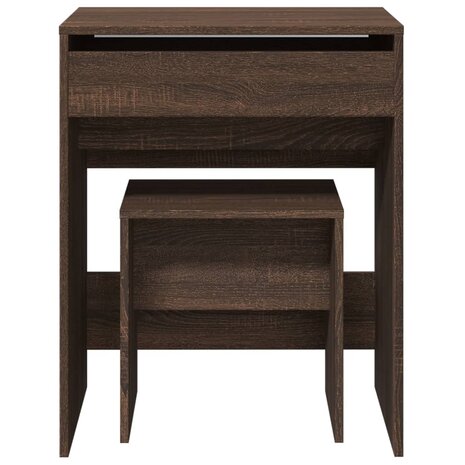 Kaptafel met krukje 60x40x113,5 cm bruin eikenkleurig 5