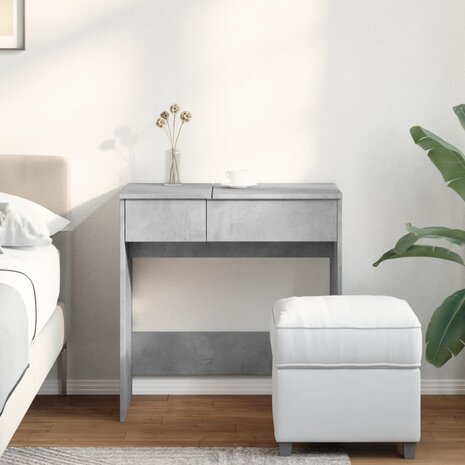 Kaptafel met spiegel 73x46,5x120 cm betongrijs 3