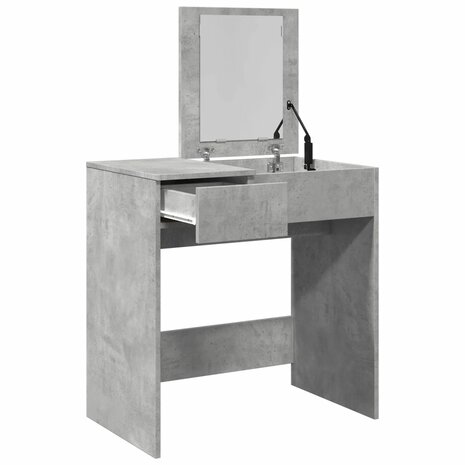 Kaptafel met spiegel 73x46,5x120 cm betongrijs 8