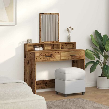 Kaptafel met lade Oud Hout 100 x 41 x 140 cm Bewerkt hout 4