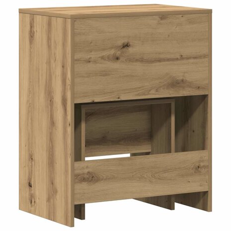 Kaptafel artisanaal eikenkleurig 60 x 40 x 75 cm Bewerkt hout 6