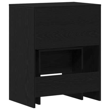 Kaptafel met lade Zwart eiken 60 x 40 x 75 cm Bewerkt hout 6