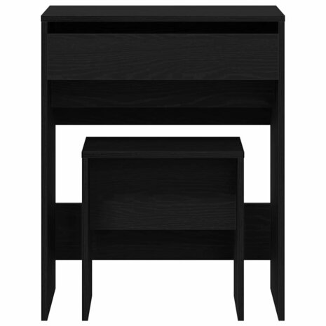 Kaptafel met lade Zwart eiken 60 x 40 x 75 cm Bewerkt hout 7